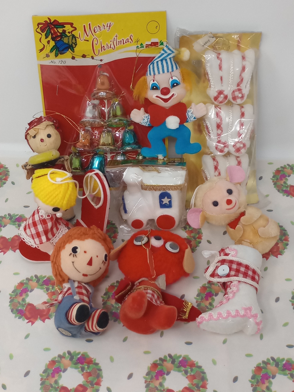Vintage Kitschy Christmas Lot Of Japan Made Christmas Decorations And Ornaments
